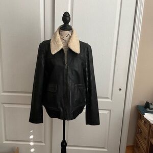 100% LEATHER BOMBER JACKET